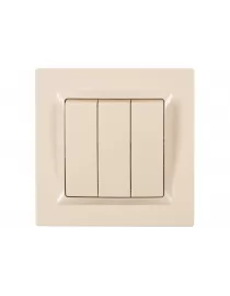 Выключатель тройной Luxel JAZZ (9313) кремовый