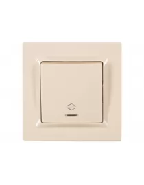 Выключатель проходной с подсветкой Luxel JAZZ (9316) кремовый