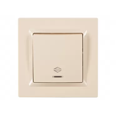Выключатель проходной с подсветкой Luxel JAZZ (9316) кремовый