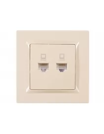 Комп'ютерна розетка подвійна Luxel JAZZ (9328) кремова