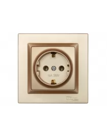 Розетка с заземлением Luxel JAZZ (9604) Бронзовая