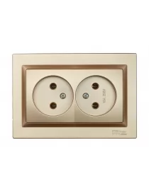 Розетка двойная Luxel JAZZ (9607) Бронзовая