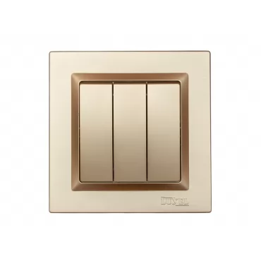 Выключатель тройной Luxel JAZZ (9613) Бронзовый