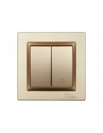 Выключатель проходной  двойной Luxel JAZZ (9619) Бронзовый