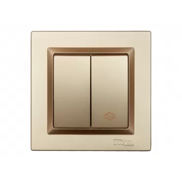 Выключатель проходной  двойной Luxel JAZZ (9619) Бронзовый