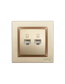 Комп'ютерна розетка подвійна Luxel JAZZ (9628) Бронзова