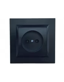 Розетка одинарная Luxel JAZZ (9101) Черная