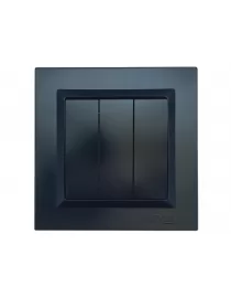 Выключатель тройной Luxel JAZZ (9113) Черный