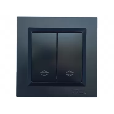 Выключатель проходной  двойной Luxel JAZZ (9119) Черный