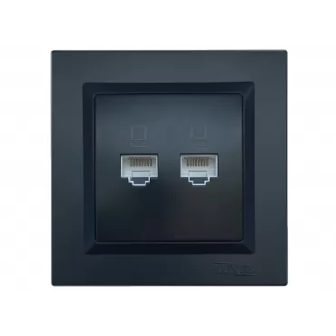 Компьютерная розетка двойная Luxel JAZZ (9128) Черная