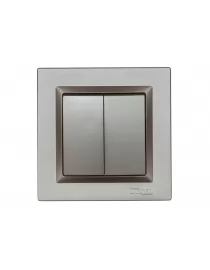 Вимикач подвійний Luxel JAZZ (9703) Графітовий