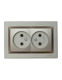 Розетка двойная Luxel JAZZ (9707) Графитовая