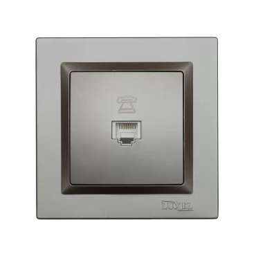 Розетка телефонная Luxel JAZZ (9710) Графитовая