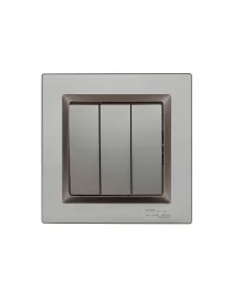 Выключатель тройной Luxel JAZZ (9713) Графитовый