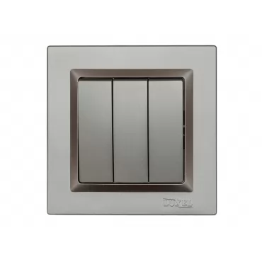 Выключатель тройной Luxel JAZZ (9713) Графитовый