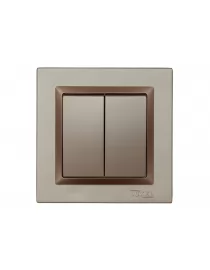 Вимикач подвійний Luxel JAZZ (9203) Теракотовий