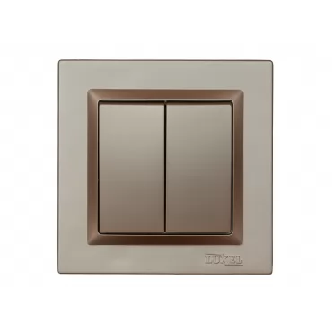 Выключатель двойной Luxel JAZZ (9203) Терракотовый