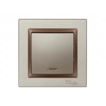 Выключатель с подсветкой Luxel JAZZ (9205) Терракотовый