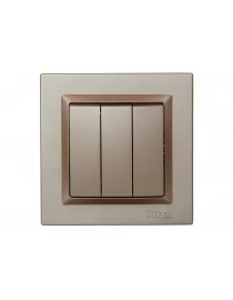 Выключатель тройной Luxel JAZZ (9213) Терракотовый