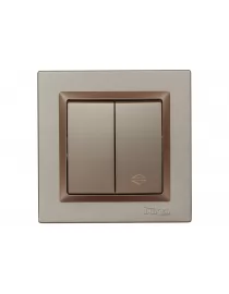 Выключатель проходной  двойной Luxel JAZZ (9219) Терракотовый