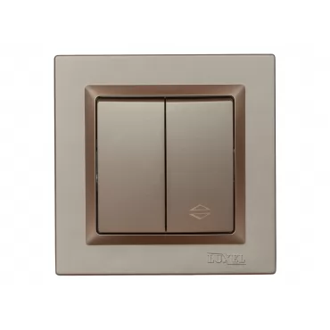 Выключатель проходной  двойной Luxel JAZZ (9219) Терракотовый