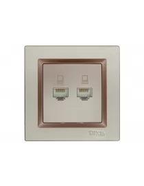 Комп'ютерна розетка подвійна Luxel JAZZ (9228) Теракотова