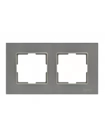 Рамка подвійна скляна горизонтальна JAZZ graphite pearl (0722) Графітова