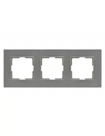 Рамка потрійна скляна горизонтальна JAZZ graphite pearl (0723) Графітова
