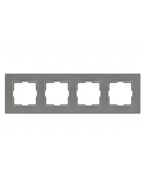 Рамка четверна скляна горизонтальна JAZZ graphite pearl (0724) Графітова
