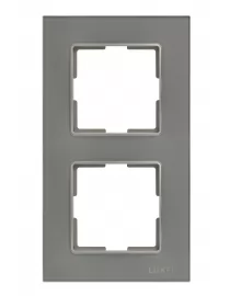 Рамка подвійна скляна вертикальна JAZZ graphite pearl (0727) Графітова