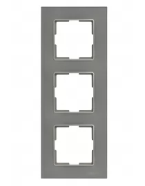 Рамка потрійна скляна вертикальна JAZZ graphite pearl (0728) Графітова