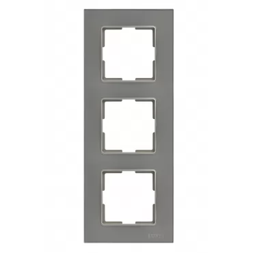 Рамка тройная стеклянная вертикальная JAZZ graphite pearl (0728) Графитовая