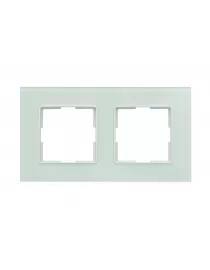 Рамка подвійна скляна горизонтальна JAZZ apple white (0022) біла