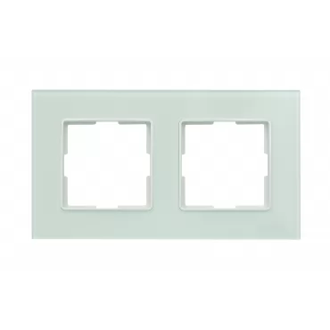 Рамка двойная стеклянная горизонтальная JAZZ apple white (0022) белая