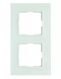 Рамка подвійна скляна вертикальна JAZZ apple white (0027) біла