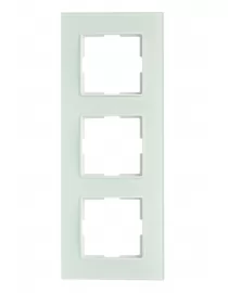 Рамка потрійна скляна вертикальна JAZZ apple white (0028) біла