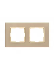 Рамка подвійна скляна горизонтальна JAZZ latte (0322) кремова