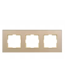Рамка потрійна скляна горизонтальна JAZZ latte (0323) кремова