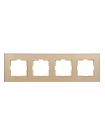 Рамка четверна скляна горизонтальна JAZZ latte (0324) кремова