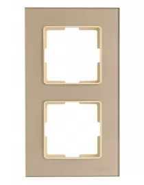 Рамка подвійна скляна вертикальна JAZZ latte (0327) кремова