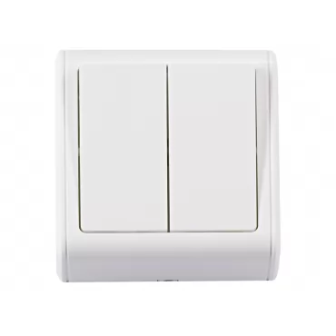 Двойной выключатель Luxel MINIATURE (2053) белый