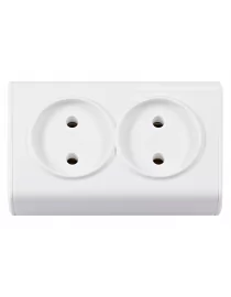 Розетка двойная MINIATURE Керамика (2057) белый