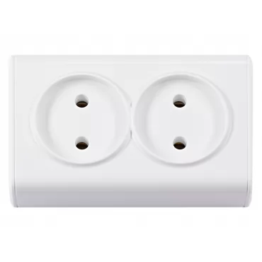 Розетка двойная MINIATURE Керамика (2057) белый