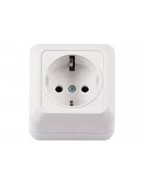 Наружная розетка с заземлением Luxel OPERA (2004) белая