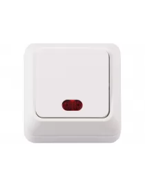 Наружный выключатель с подсветкой Luxel OPERA (2005) белый