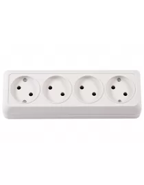 Наружная четверная розетка Luxel OPERA (2015) белая