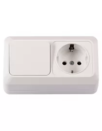 Блок розетка с/з+выключатель Luxel OPERA (2042)