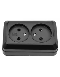 Наружная двойная розетка OPERA (2107) черный