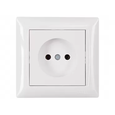 Розетка одинарная Luxel PRIMERA (3001) белая