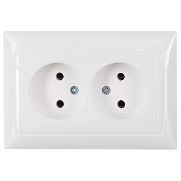 Розетка двойная Luxel PRIMERA (3007) белая